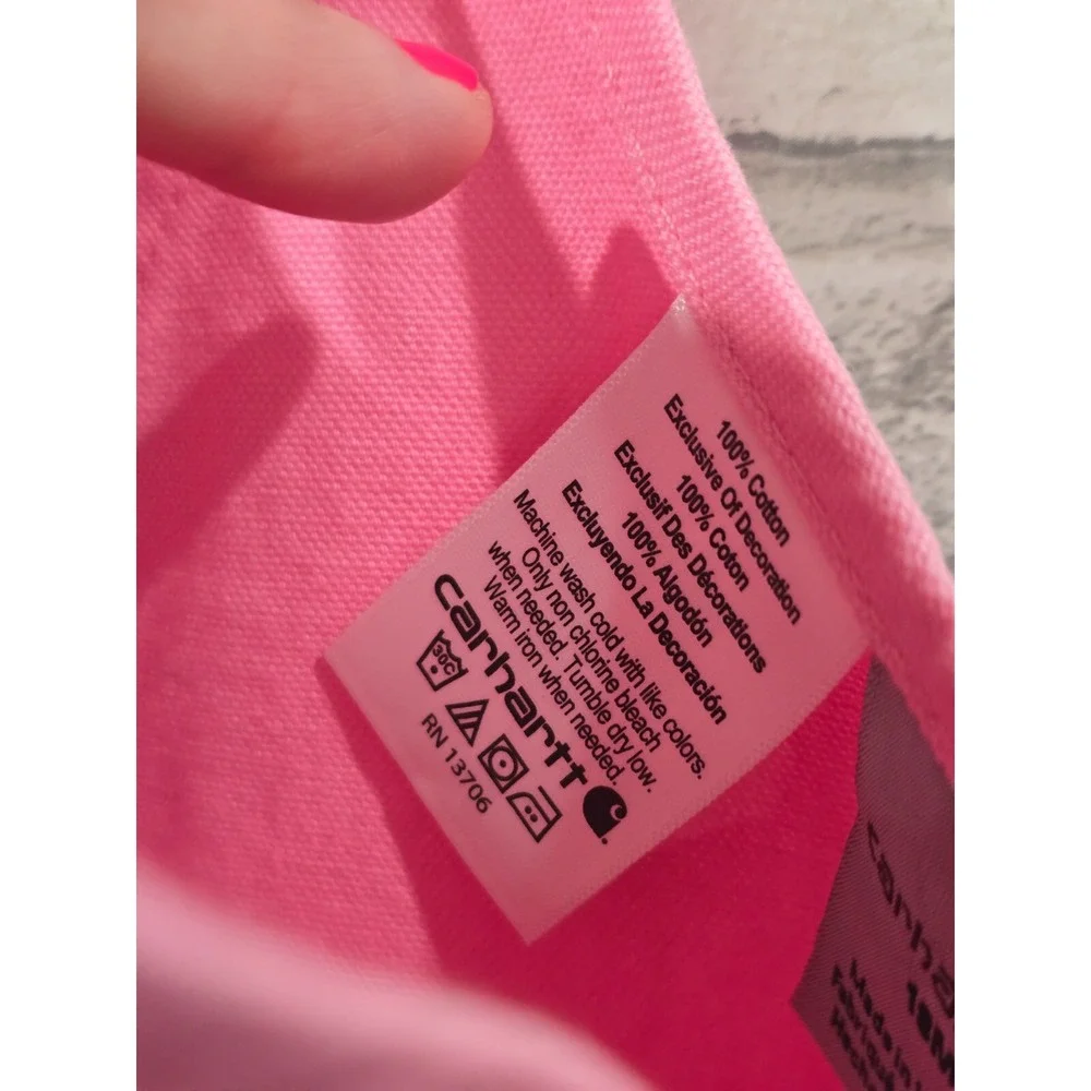 Carhartt Baby‎ Girls Bib Overalls Size 18M Adjustable Strap Patch Pink NWOT